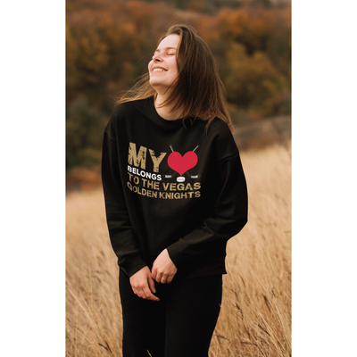 Sweatshirt "My Heart Belongs To The Vegas Golden Knights" Unisex Crewneck Sweatshirt
