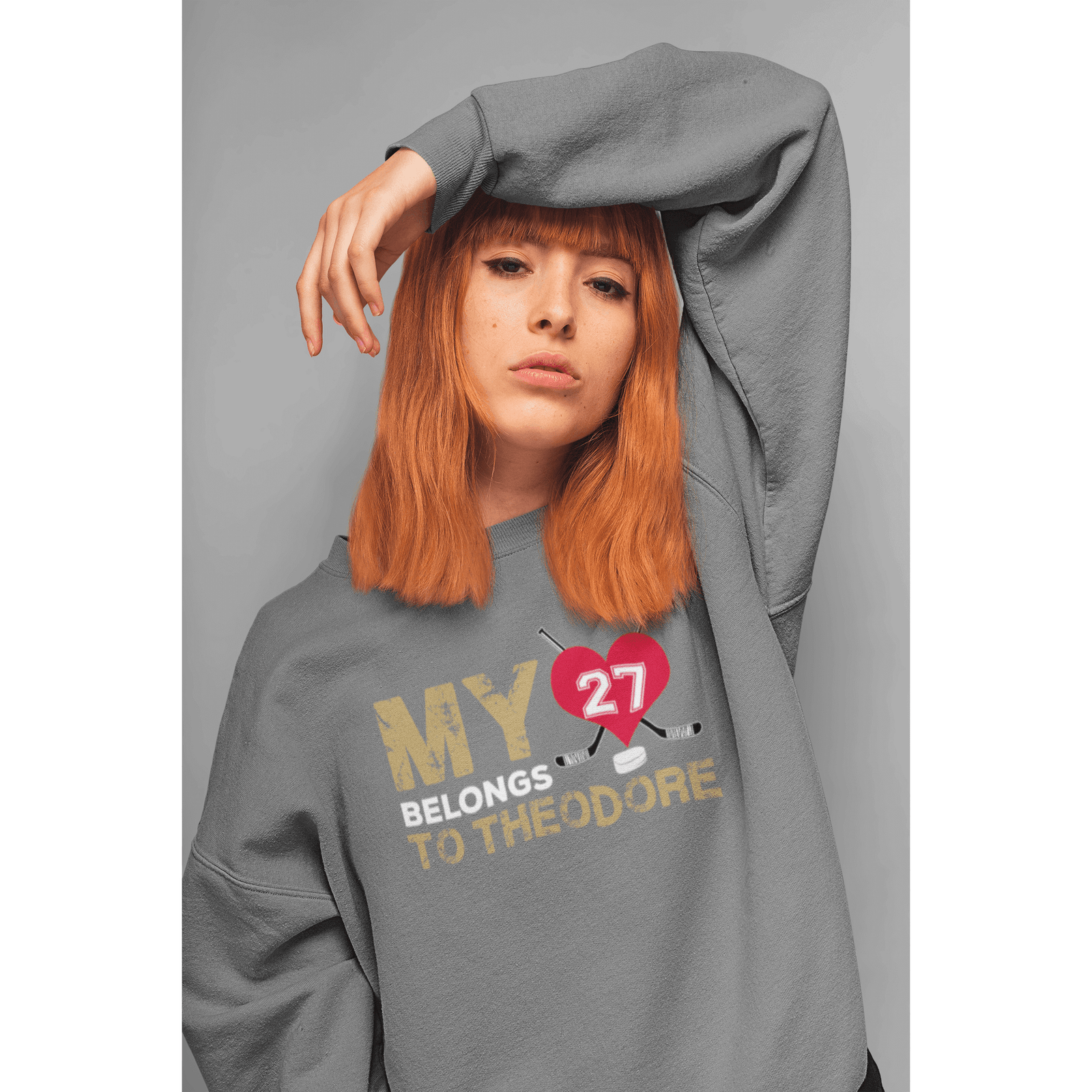 Sweatshirt My Heart Belongs To Theodore Unisex Crewneck Sweatshirt