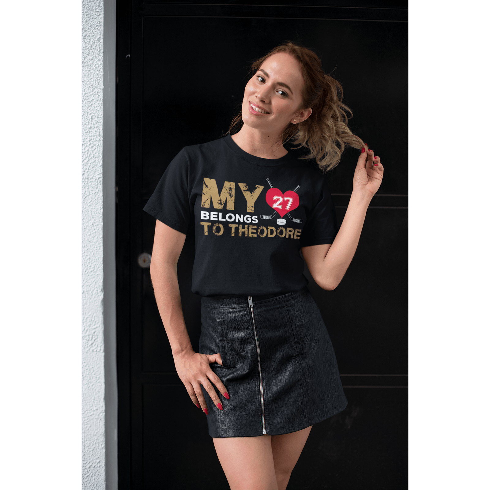 T-Shirt My Heart Belongs To Theodore Unisex Jersey Tee