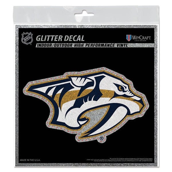 Nashville Predators Glitter Decal, 6x6 Inch