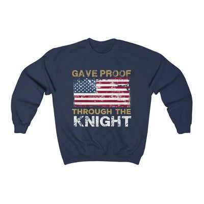 Sweatshirt Navy / S Gave Proof Through The Knight Unisex Crewneck Sweatshirt