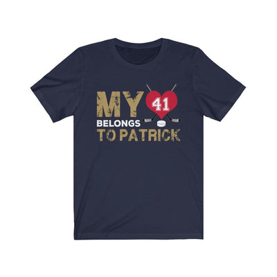 T-Shirt Navy / S My Heart Belongs to Patrick Unisex Jersey Tee