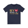 T-Shirt Navy / S My Heart Belongs To  Stone Unisex Jersey Tee
