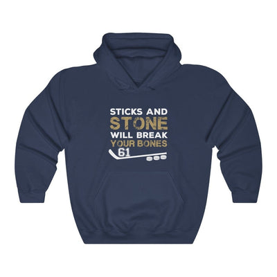 Hoodie Navy / S Sticks And Stone Will Break Your Bones Unisex Hooded Sweatshirt