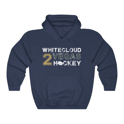 Hoodie Navy / S Whitecloud 2 Vegas Hockey Unisex Hooded Sweatshirt