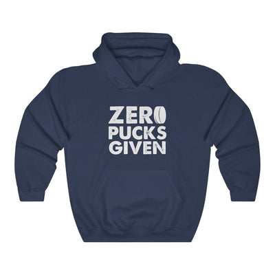 Hoodie Navy / S "Zero Pucks Given" Unisex Hooded Sweatshirt