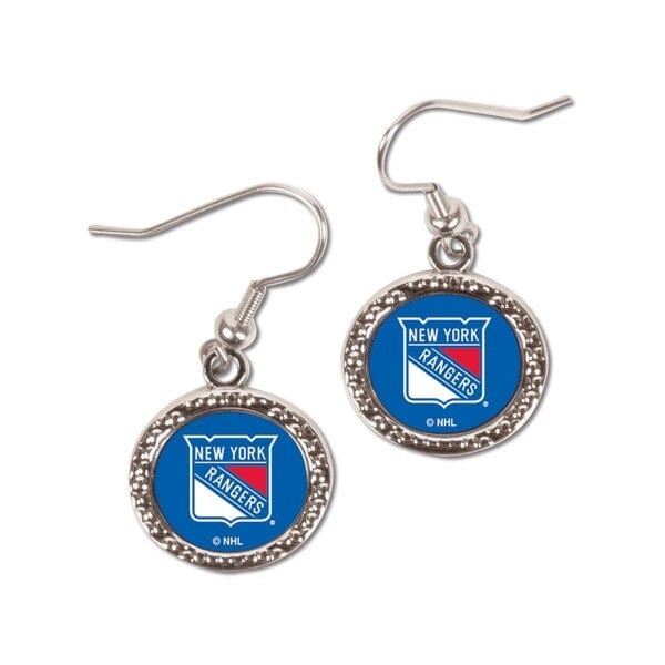 New York Rangers Round Dangle Earrings