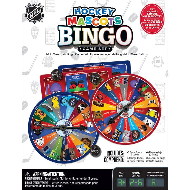 NHL Hockey Mascots Bingo Board Game