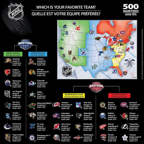 NHL Map, Teams