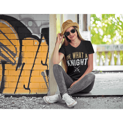 V-neck "Oh, What A Knight" Unisex Jersey V-Neck Tee