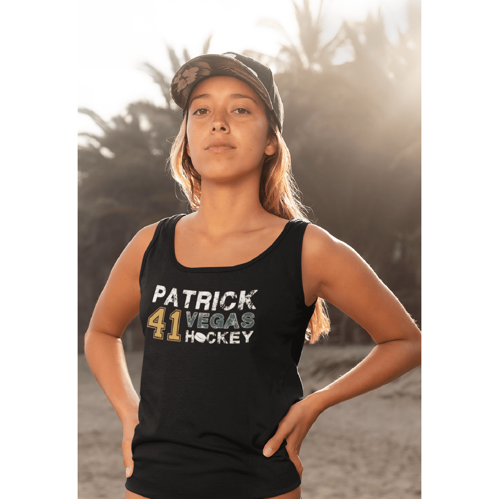 Tank Top Patrick 41 Vegas Hockey Women's Tri-Blend Racerback Tank