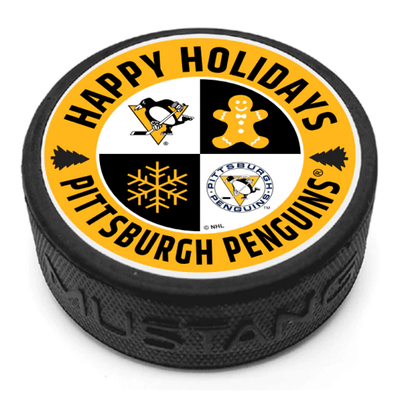 Pittsburgh Penguins Hockey Puck: Happy Holidays