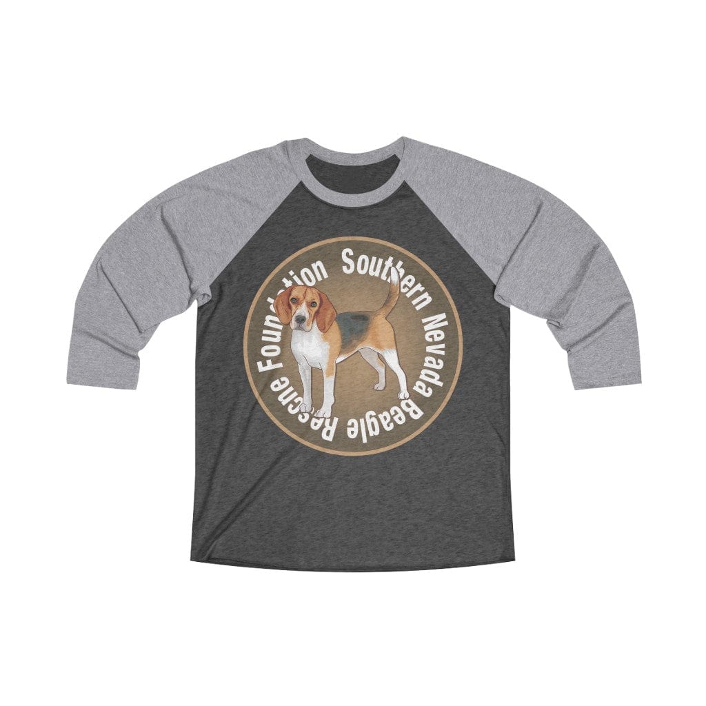Long-sleeve Southern Nevada Beagle Rescue Foundation Unisex Fit Tri-Blend 3/4 Sleeve Raglan Tee