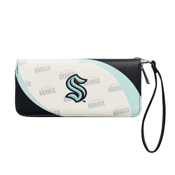 Seattle Kraken Curve Zip Organizer Wallet Clutch