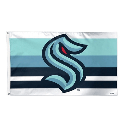 Seattle Kraken Horizontal Stripe Deluxe Flag, 3x5 Feet