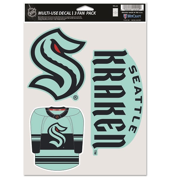 Seattle Kraken Special Edition Multi-Use Decal, 3 Pack