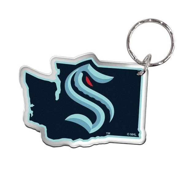 Seattle Kraken Washington State Keychain