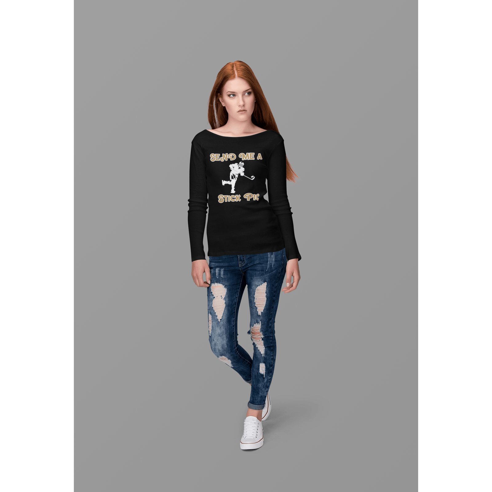 Long-sleeve "Send Me A Stick Pic" Unisex Jersey Long Sleeve Shirt