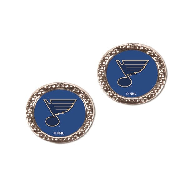 St. Louis Blues Round Post Earrings