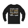 Long-sleeve "Sticks And Stone Will Break Your Bones" Unisex Jersey Long Sleeve Shirt