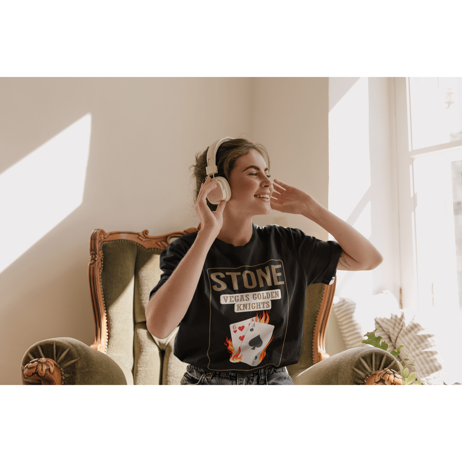 T-Shirt Stone 61 Poker Cards Unisex Jersey Tee