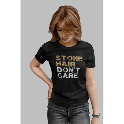 T-Shirt Stone Hair Don't Care Unisex Jersey Tee