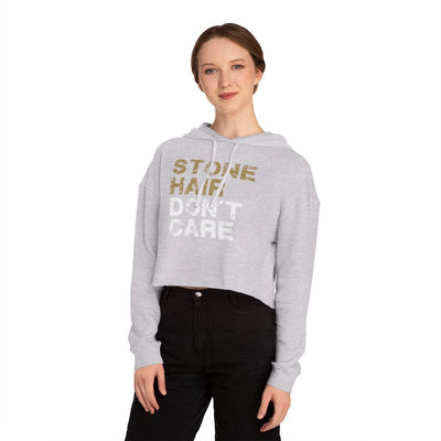 Hoodie "Stone Hair Don't Care" Women’s Cropped Hooded Sweatshirt