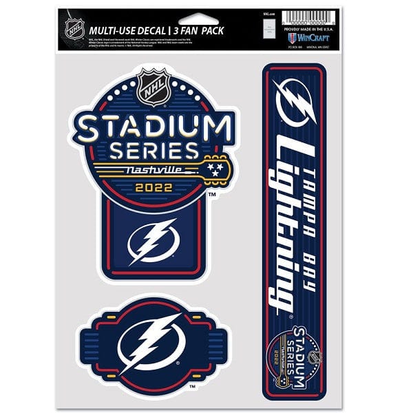 Tampa Bay Lightning 2022 NHL Stadium Series Fan Decal, 3 Pack