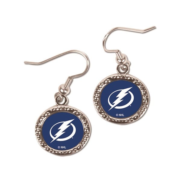 Tampa Bay Lightning Round Dangle Earrings