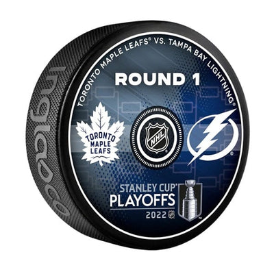 Tampa Bay Lightning vs. Toronto Maple Leafs 2022 Stanley Cup Playoffs Round 1 Hockey Puck