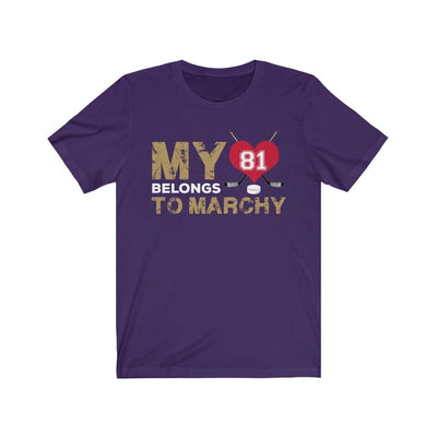 T-Shirt Team Purple / S My Heart Belongs To  Marchy Unisex Jersey Tee