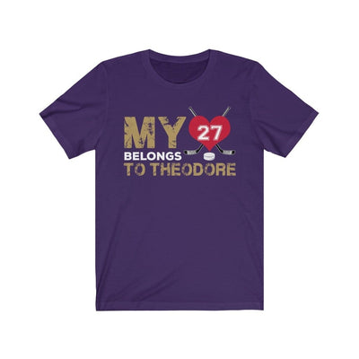 T-Shirt Team Purple / S My Heart Belongs To Theodore Unisex Jersey Tee