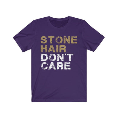 T-Shirt Team Purple / S Stone Hair Don't Care Unisex Jersey Tee