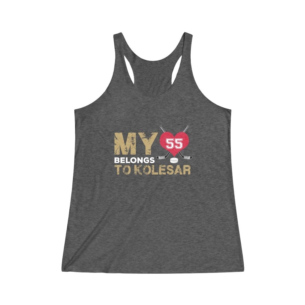 Tank Top Tri-Blend Vintage Black / L My Heart Belongs To Kolesar Women's Tri-Blend Racerback Tank