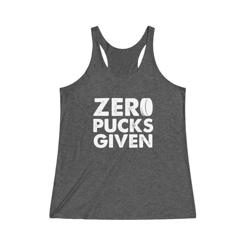 Tank Top "Zero Pucks Given" Women's Tri-Blend Racerback Tank
