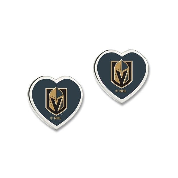 Vegas Golden Knights 3D Heart Post Earrings