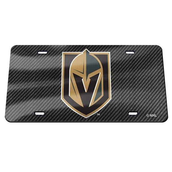 Vegas Golden Knights Black Carbon Acrylic License Plate