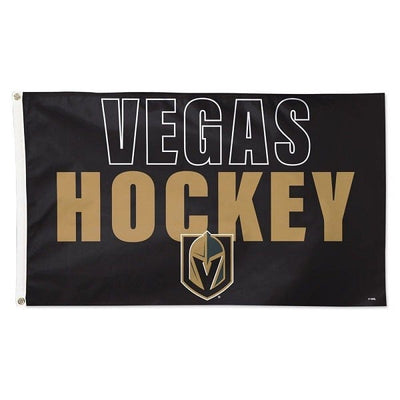 Vegas Golden Knights Black "Vegas Hockey" Deluxe Flag