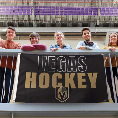 Vegas Golden Knights Black "Vegas Hockey" Deluxe Flag