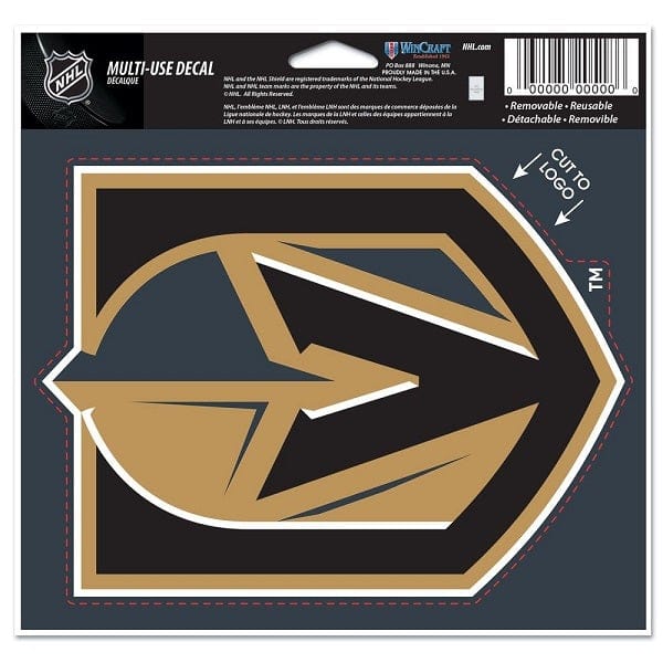 Vegas Golden Knights Cut To Logo Multi-Use Decal, 5x6 Inch