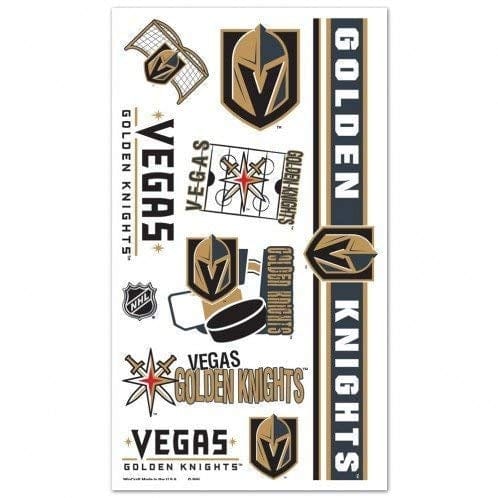 Vegas Golden Knights Face Decal Temporary Tattoo 10 Pack