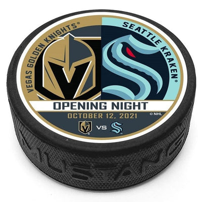 Vegas Golden Knights Hockey Puck - 2021 Opening Night Vs. Seattle Kraken