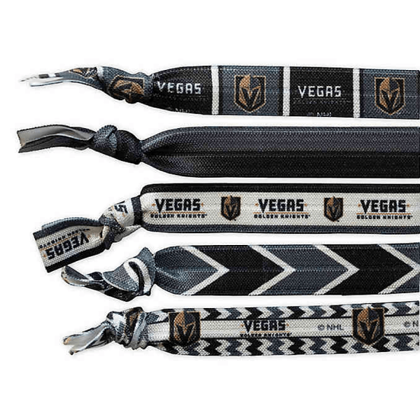Vegas Golden Knights Knotted Elastic Hair Ties, 5 Pack