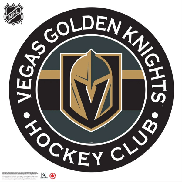 Vegas Golden Knights Large Round "Hockey Club" Repositional Wall Decal, 36x36 Inch