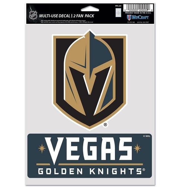 Vegas Golden Knights Logo Multi-Use Decals, 2 Pack