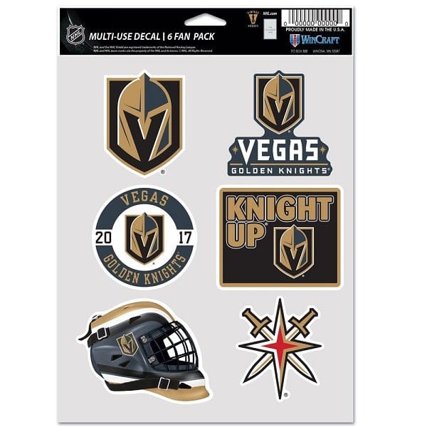 Vegas Golden Knights Multi-Use Fan Decals, 6 Pack