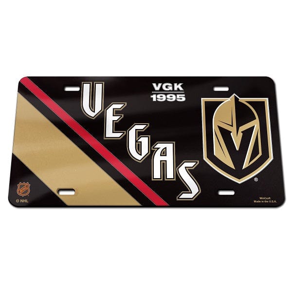 Vegas Golden Knights Reverse Retro 2.0 Black Carbon Acrylic License Plate PRESELL