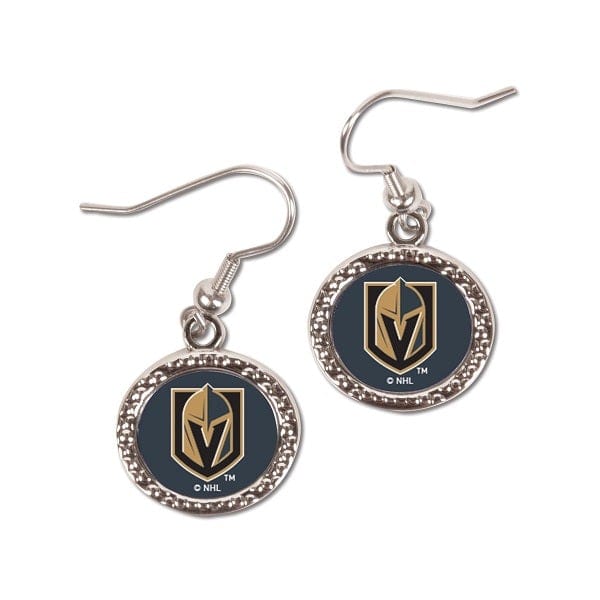 Vegas Golden Knights Round Dangle Earrings