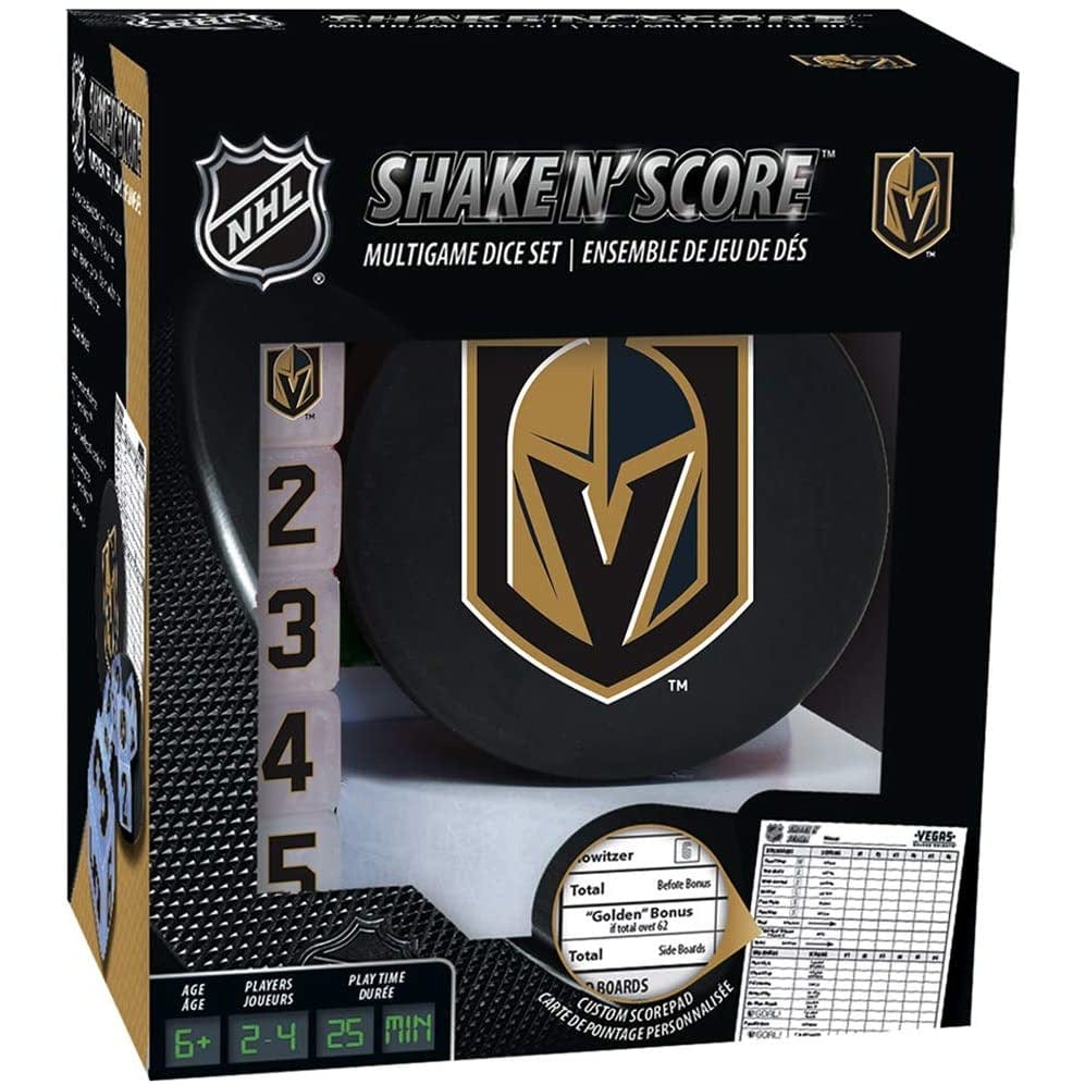 Vegas Golden Knights Shake N' Score MultiGame Dice Set Board Game