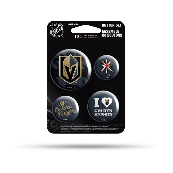Vegas Golden Knights Team Button Set, 4 Pack